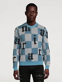 Cashmere Logo Sweater Check Print