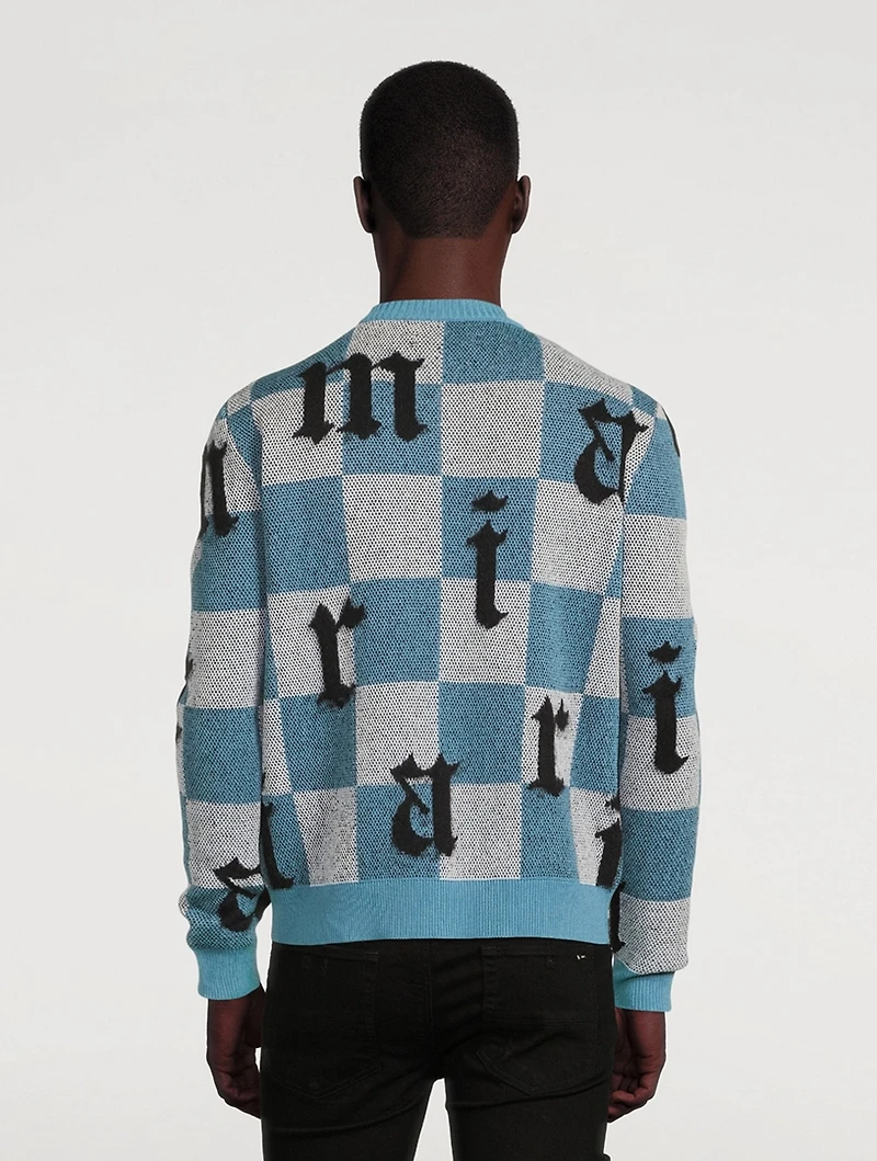 Cashmere Logo Sweater Check Print