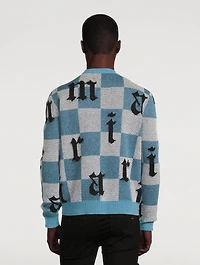 Cashmere Logo Sweater Check Print