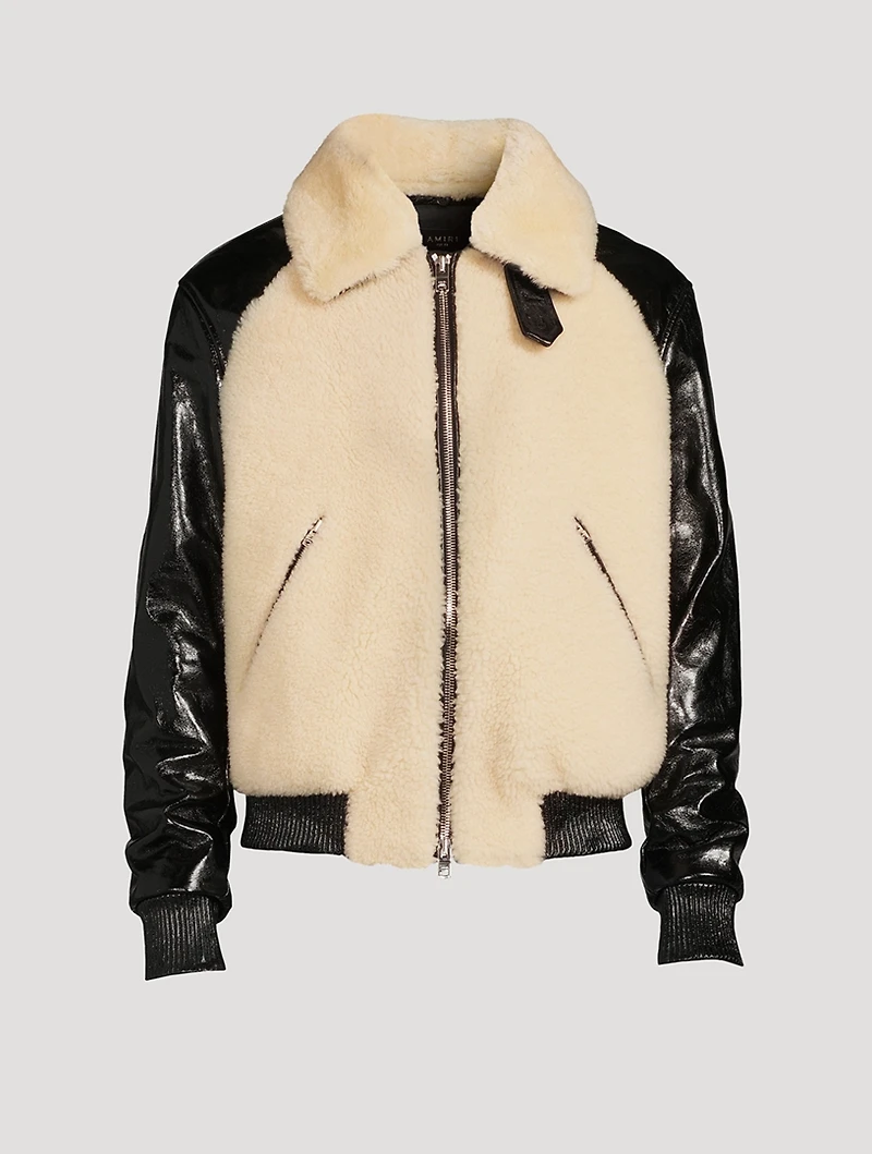 Shearling Leather Aviator Jacket