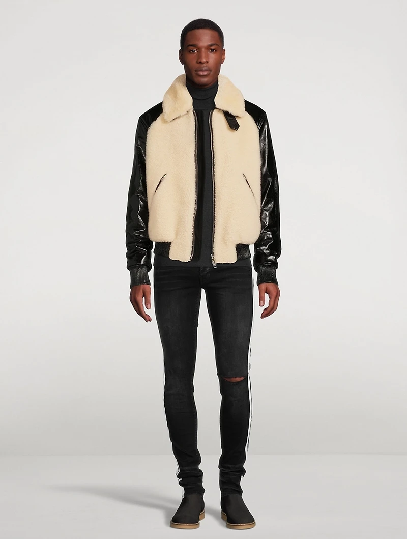 Shearling Leather Aviator Jacket