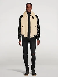 Shearling Leather Aviator Jacket