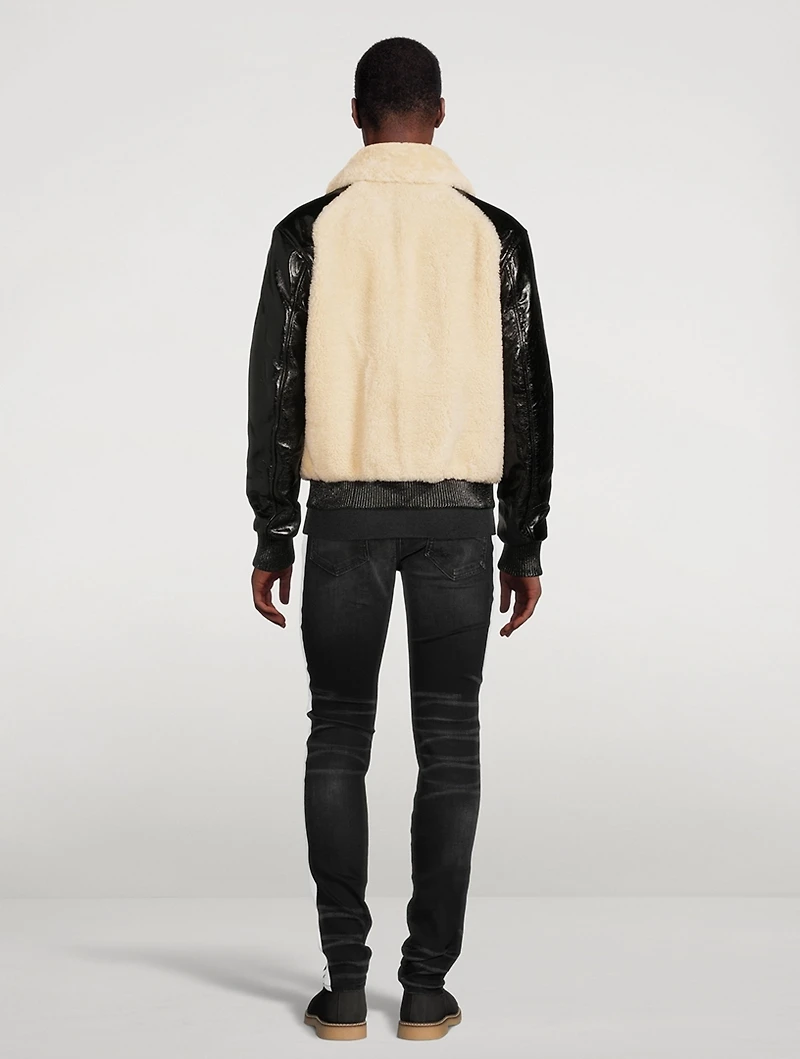 Shearling Leather Aviator Jacket