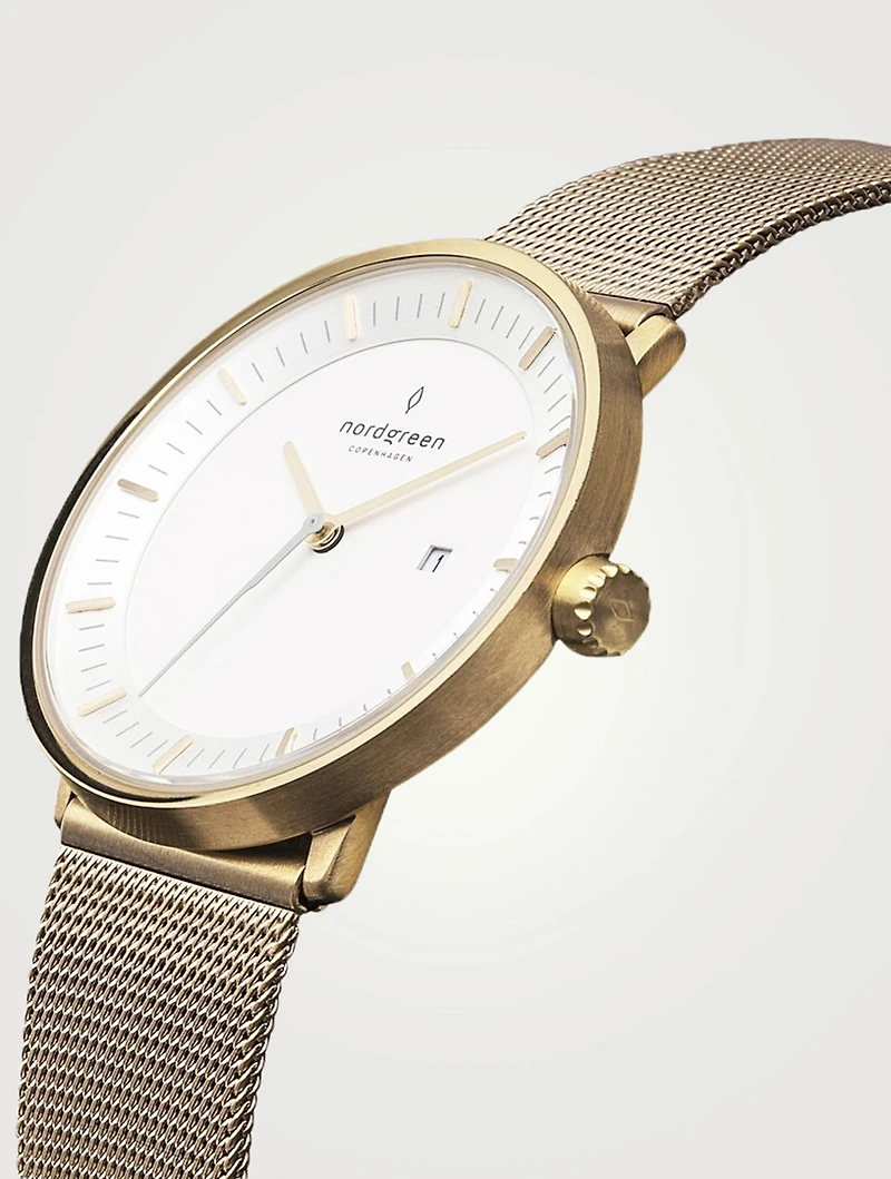 Philosopher Stainless Steel Mesh Strap Watch