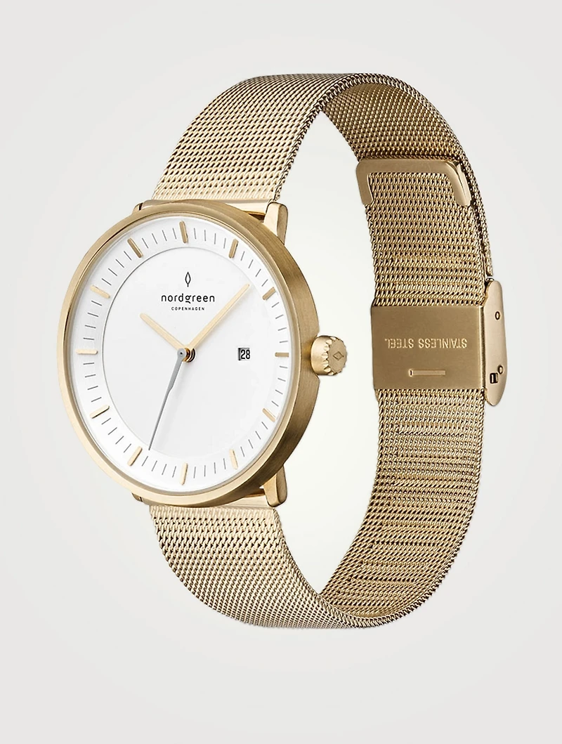 Philosopher Stainless Steel Mesh Strap Watch