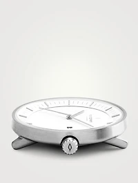 Philosopher Stainless Steel Leather Strap Watch