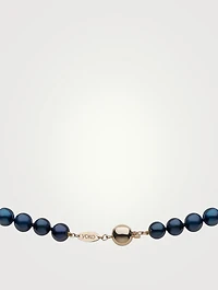 Classic 18K Gold Black Freshwater Pearl Necklace