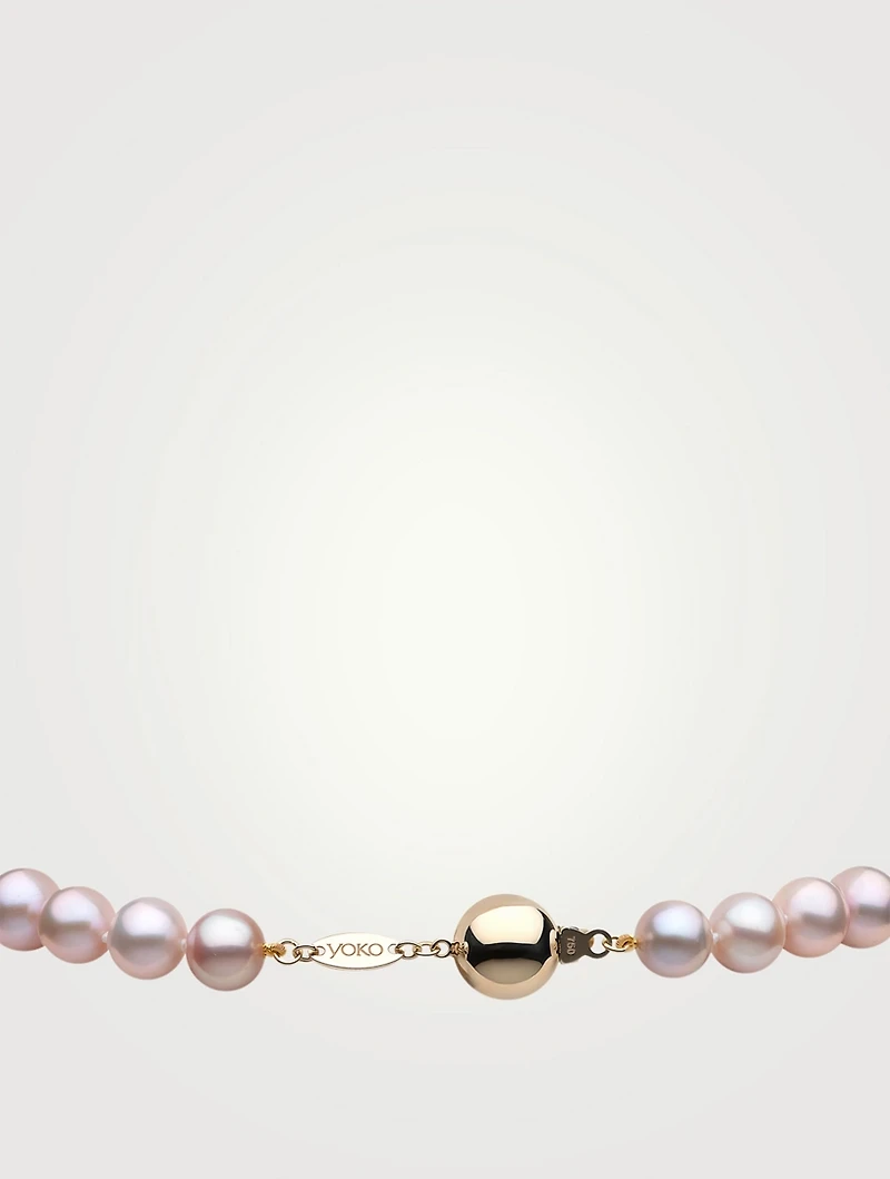 Classic 18K Gold Pink Freshwater Pearl Necklace