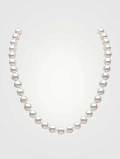 Classic 18K Gold White Freshwater Pearl Necklace