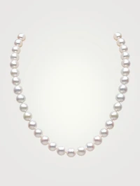 Classic 18K Gold White Freshwater Pearl Necklace
