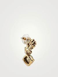 Floral Pendant Earrings With Crystals