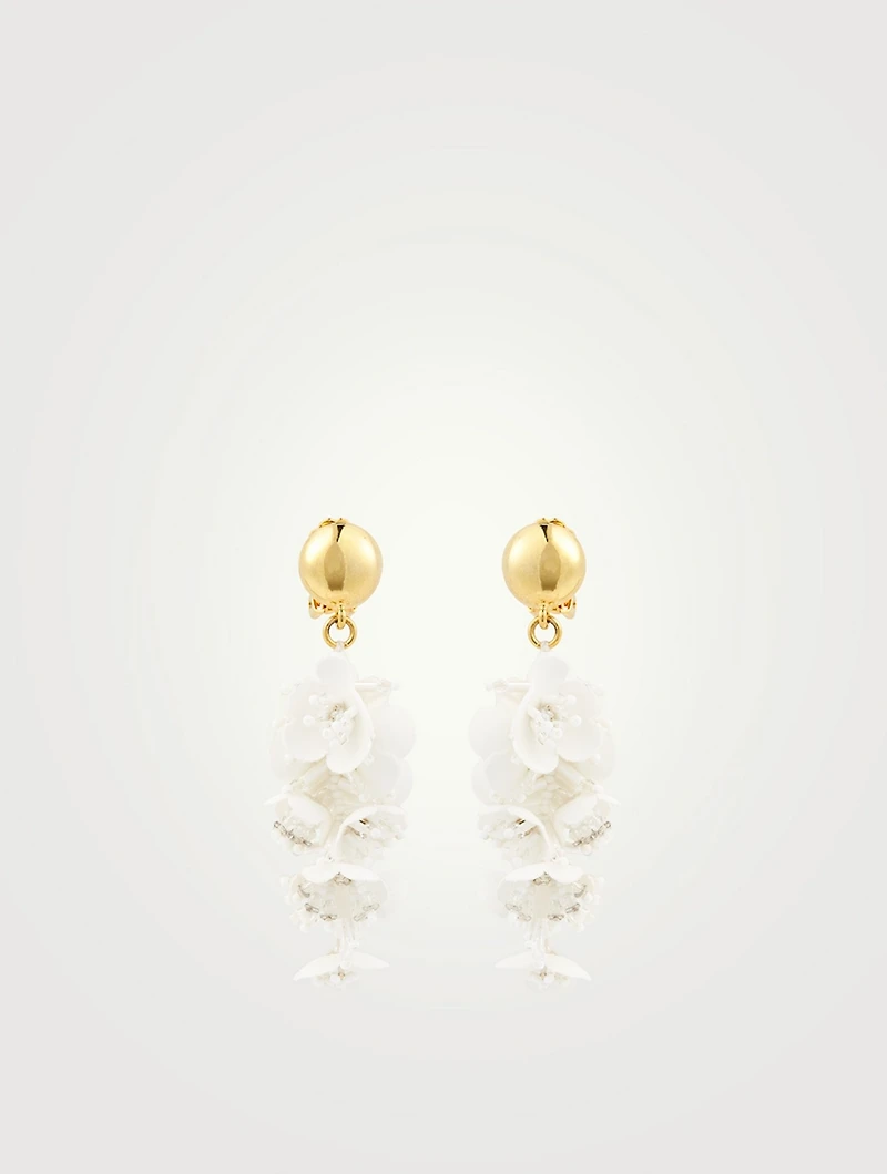 Jasmine Flower Clip-On Earrings
