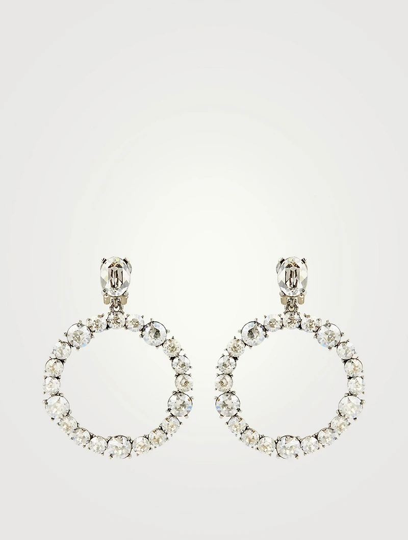 Hoop Clip-On Earrings With Crystals