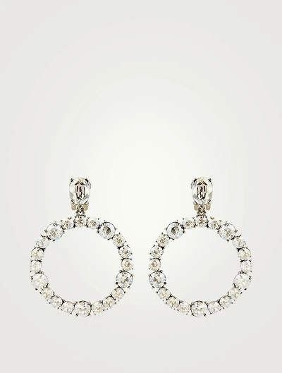 Hoop Clip-On Earrings With Crystals