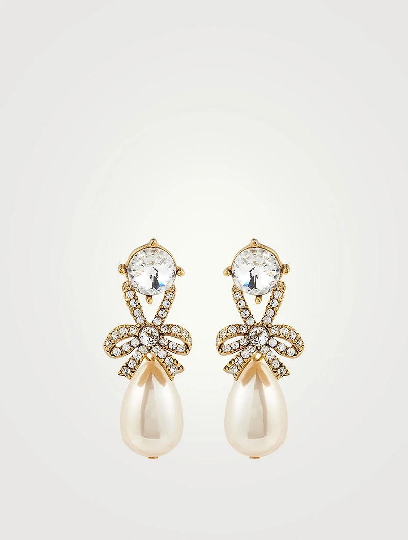 Bow Earrings With Pearls