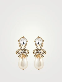 Bow Earrings With Pearls