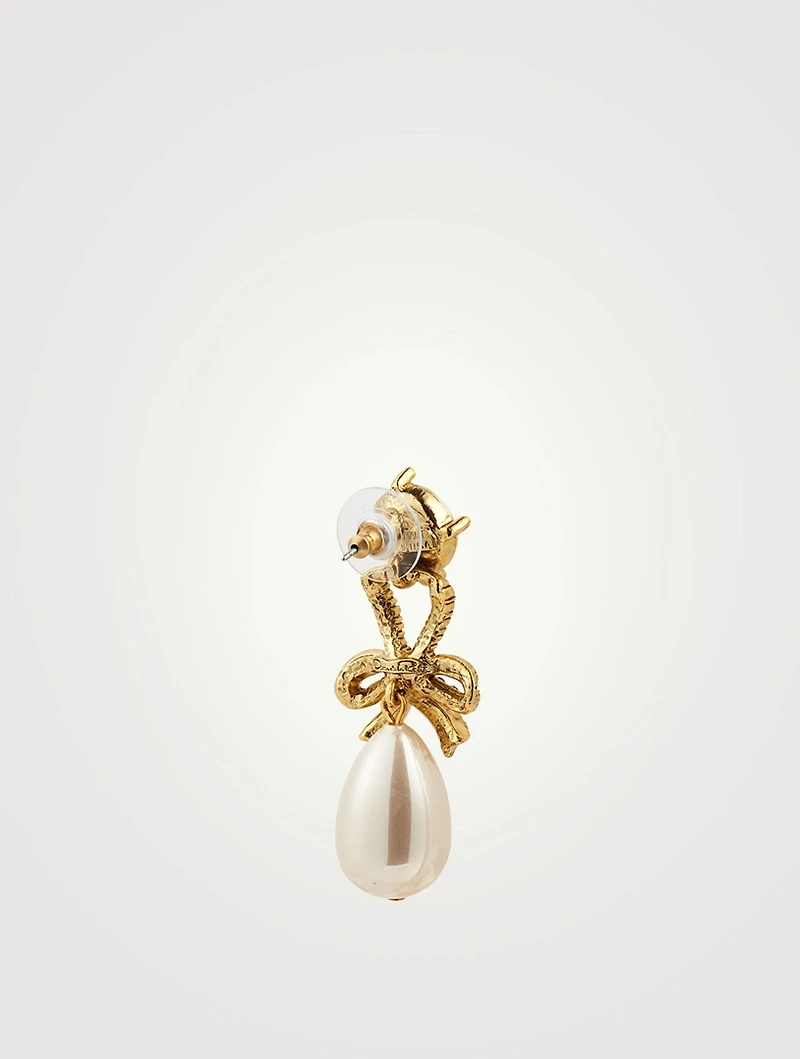 Bow Earrings With Pearls
