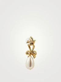 Bow Earrings With Pearls