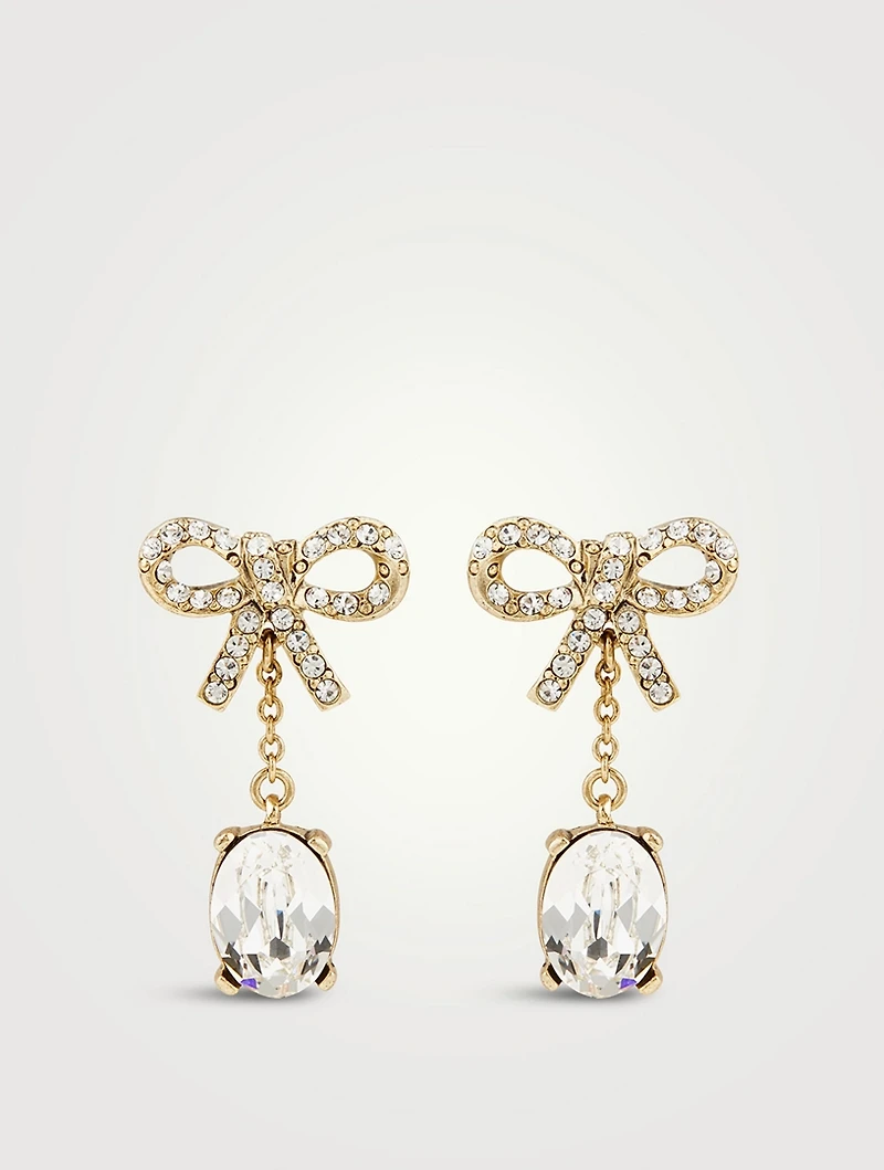 Bow Earrings With Crystals