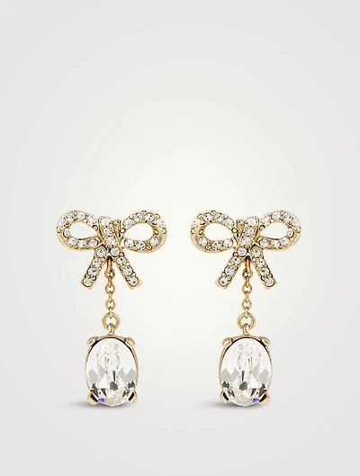 Bow Earrings With Crystals