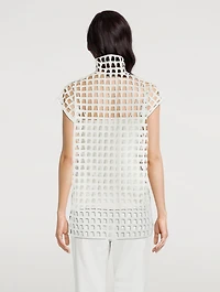Open Grid Tunic Blouse