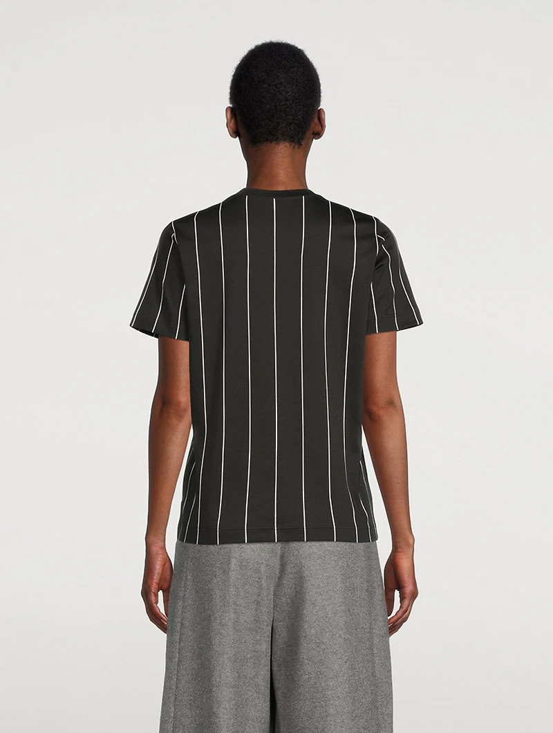 Cotton T-Shirt Trapezoid Print
