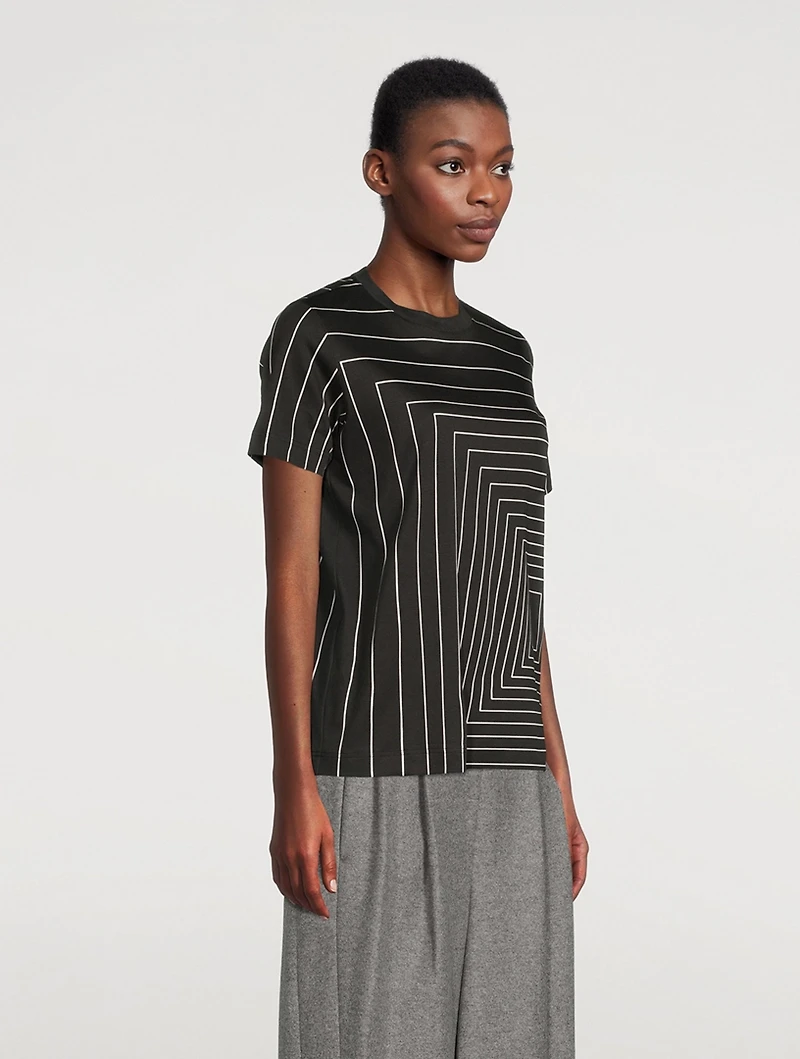 Cotton T-Shirt Trapezoid Print