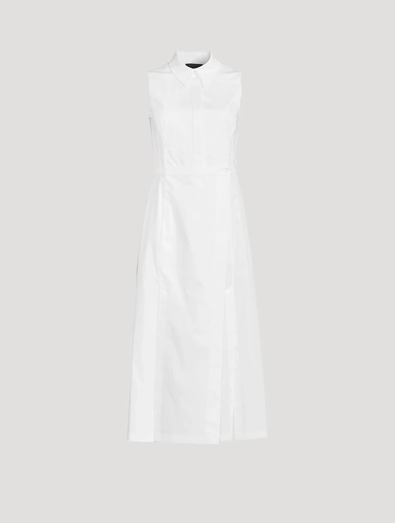 Sleeveless Poplin Shirt Dress