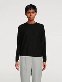 Sequin-Embellished Drawstring Sweater