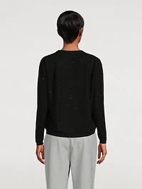 Sequin-Embellished Drawstring Sweater