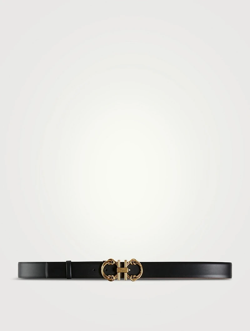 Adjustable Gancini Knot Leather Belt