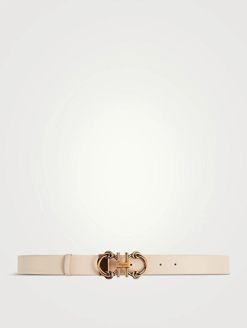 Adjustable Gancini Knot Leather Belt