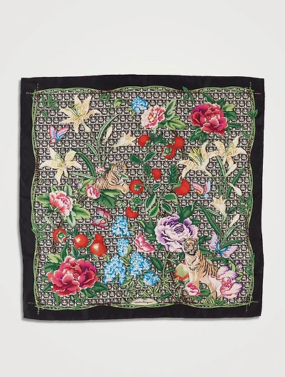 Silk Square Scarf In Ramage Print