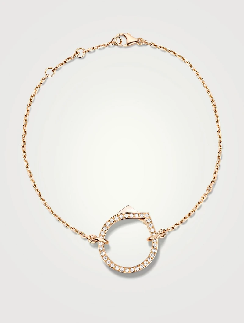 Antifer 18K Rose Gold Chain Bracelet With Diamonds