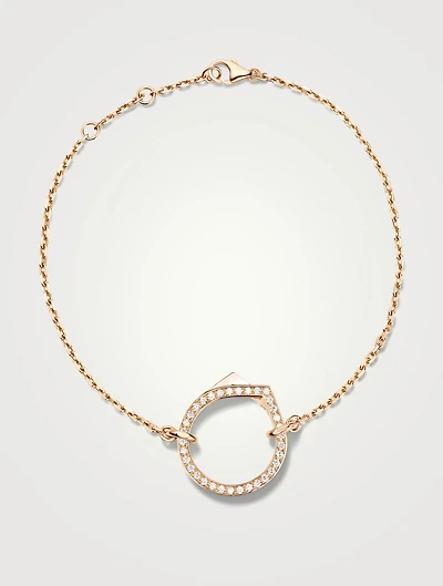 Antifer 18K Rose Gold Chain Bracelet With Diamonds
