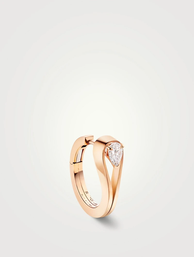 Serti Inverse 18K Rose Gold Earring With Diamond