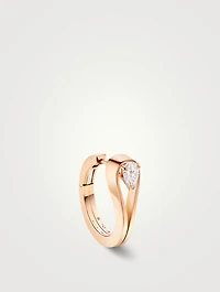 Serti Inverse 18K Rose Gold Earring With Diamond