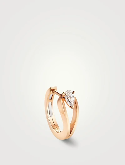 Serti Inverse 18K Rose Gold Earring With Diamond