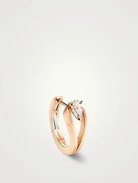 Serti Inverse 18K Rose Gold Earring With Diamond