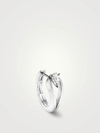 Serti Inverse 18K White Gold Earring With Diamond