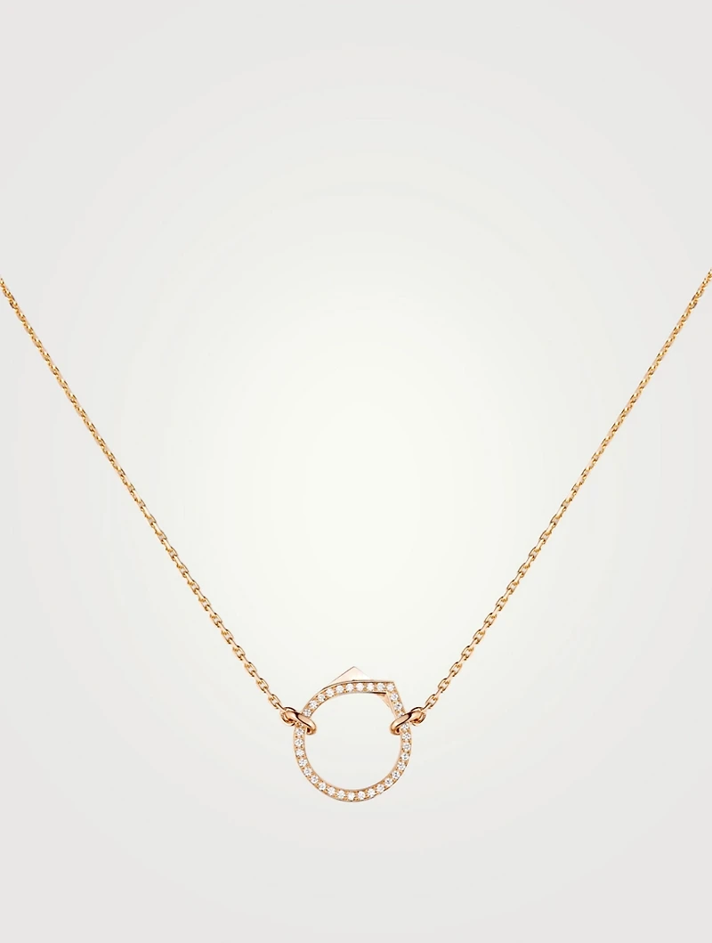 Antifer 18K Rose Gold Pendant Necklace With Diamonds