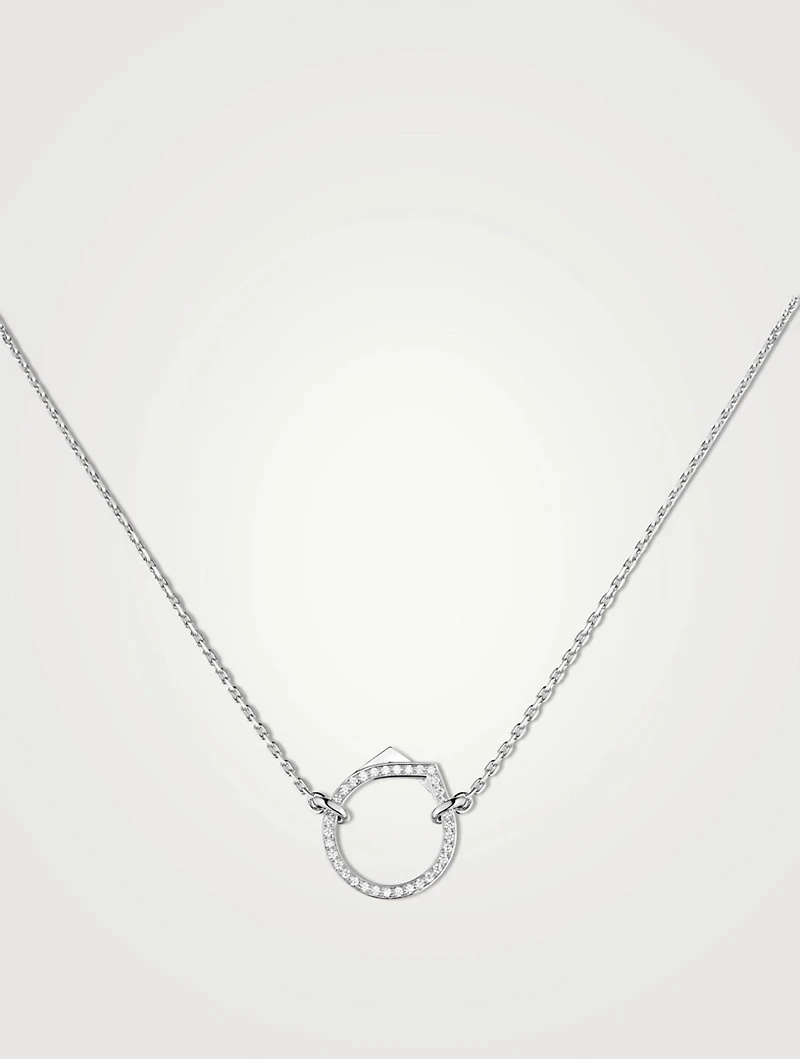 Antifer 18K White Gold Pendant Necklace With Diamonds