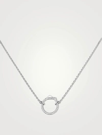 Antifer 18K White Gold Pendant Necklace With Diamonds