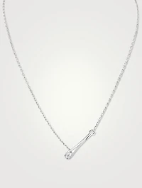 Serti 18K White Gold Inverse Pendant Necklace With Diamond