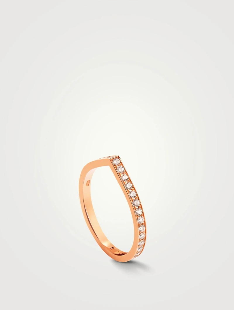 Antifer 18K Rose Gold Ring With Diamonds