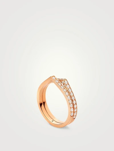 Antifer 18K Rose Gold Ring With Diamonds