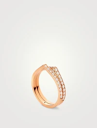 Antifer 18K Rose Gold Ring With Diamonds