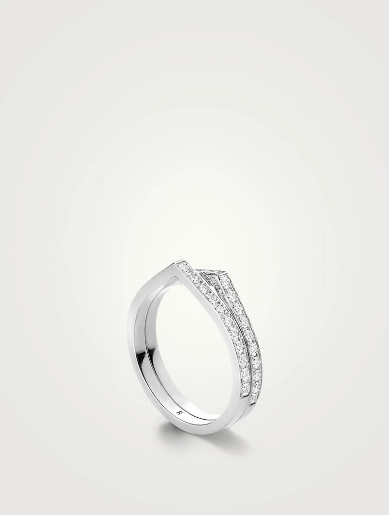 Antifer 18K White Gold Ring With Diamonds