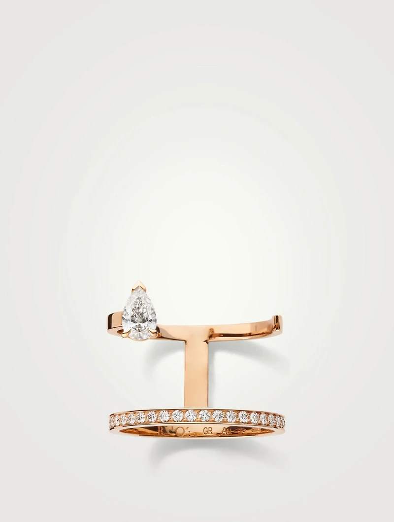 Serti Sur Vide 18K Rose Gold Ring With Diamonds