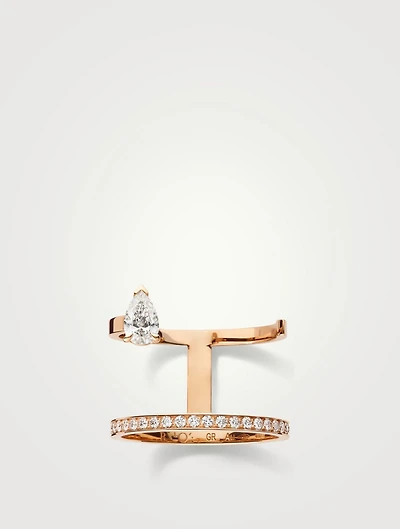 Serti Sur Vide 18K Rose Gold Ring With Diamonds